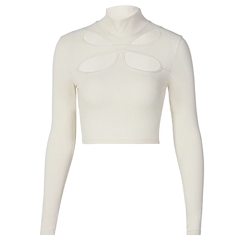Black Sexy Hollow Out Rib Crop Tops 2021 Women Fashion Long Sleeve Slim Short T-Shirt High Street Casual Solid Ladies Tees
Black Sexy Hollow Out Rib Crop Tops 2021 Women Fashion Long Sleeve Slim Short T-Shirt High Street Casual Solid Ladies Tees