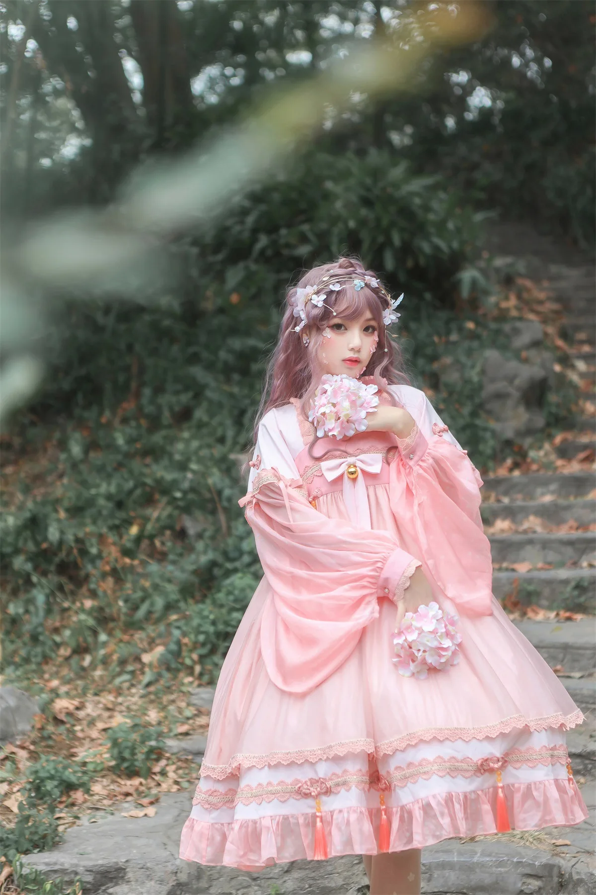 

Preppy style student Hanfu retro sweet lolita elegant dress victorian printing kawaii girl loli cosplay gothic lolita kimono