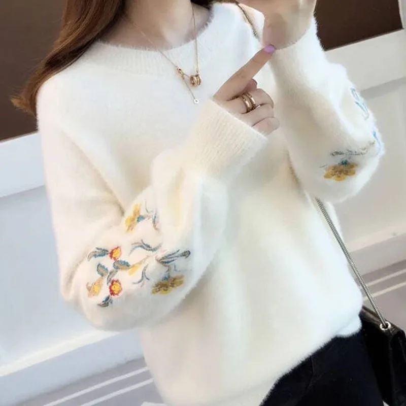 Warm Women's Sweaters Thick Autumn Winter Oversize Imitation Mink Sweater Loose Pullover Sweater
Warm Women's Sweaters Thick Autumn Winter Oversize Imitation Mink Sweater Loose Pullover Sweater