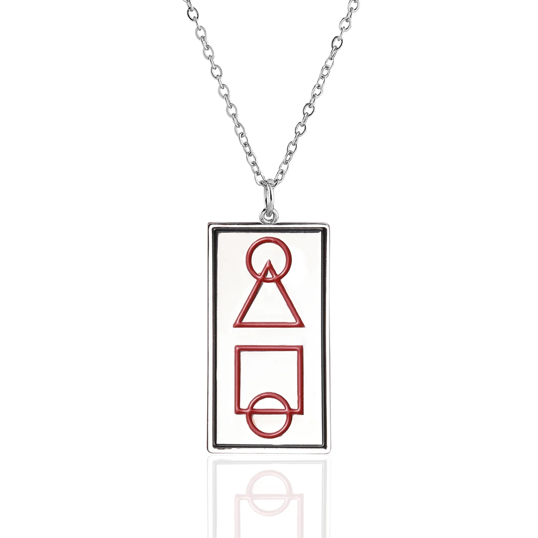 Skwid Game Symbol Necklace Red Square Circle Triangle Necklace Movie Fans Gift Jewelry Wholesale
Skwid Game Symbol Necklace Red Square Circle Triangle Necklace Movie Fans Gift Jewelry Wholesale