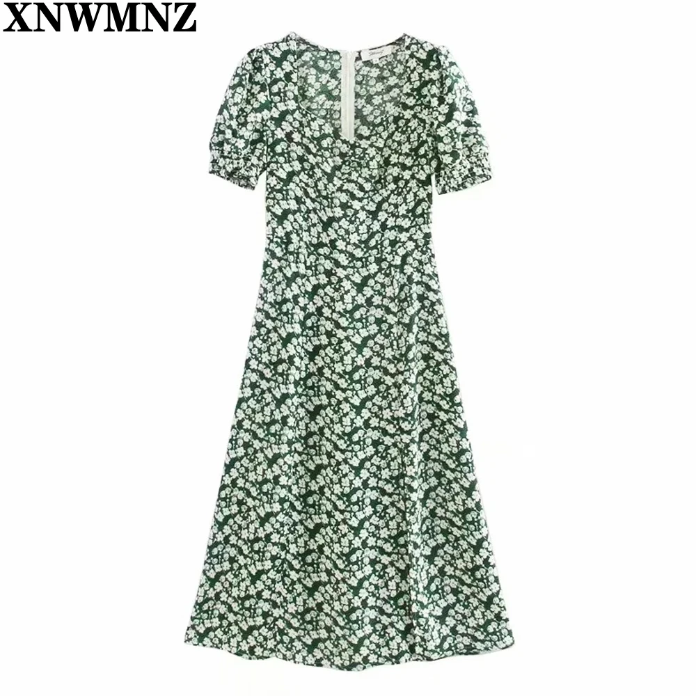 XNWMNZ Women Vintage Party Dress V-Neck Ruffle Elegant Sexy Summer Dress Female White Flower print Mid Dresses Vestidos Robe
XNWMNZ Women Vintage Party Dress V-Neck Ruffle Elegant Sexy Summer Dress Female White Flower print Mid Dresses Vestidos Robe