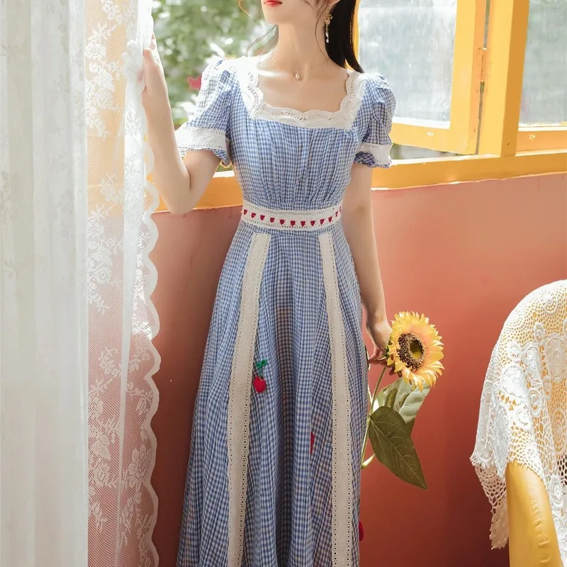French Style Dress Women Sweet Fresh Retro Dress Vintage Korean Style A-Line Slim Fit Summer Elegant Plaid Dress for Women 2021
French Style Dress Women Sweet Fresh Retro Dress Vintage Korean Style A-Line Slim Fit Summer Elegant Plaid Dress for Women 2021