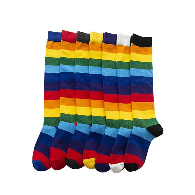 2Pairs/Lot Autumn Winter Cotton Rainbow Stripe Short Socks Women Long Skateboard Fashion Hiphop Style Colorful Splicing B067
2Pairs/Lot Autumn Winter Cotton Rainbow Stripe Short Socks Women Long Skateboard Fashion Hiphop Style Colorful Splicing B067