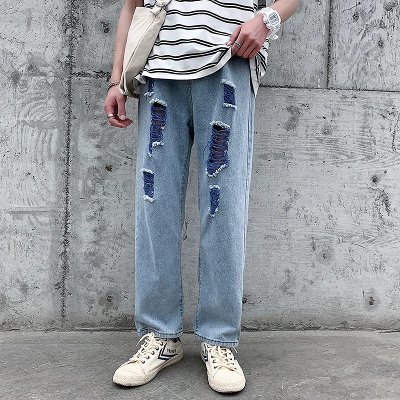 Ripped Jeans Men's Fashion Brand Hip Hop Red Pants Street Fashion Straight Loose Harajuku Style Cropped Pants
Ripped Jeans Men's Fashion Brand Hip Hop Red Pants Street Fashion Straight Loose Harajuku Style Cropped Pants