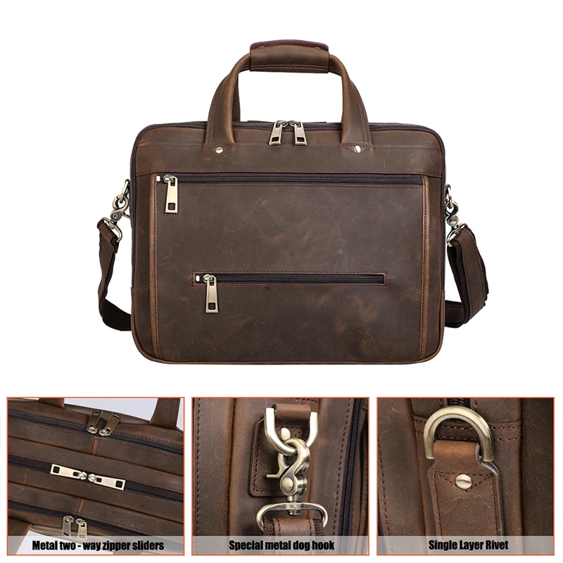 Retro Men's Leather 15.6" Laptop Briefcase Messenger Shoulder Bag Travel Handbag 
Retro Men's Leather 15.6" Laptop Briefcase Messenger Shoulder Bag Travel Handbag