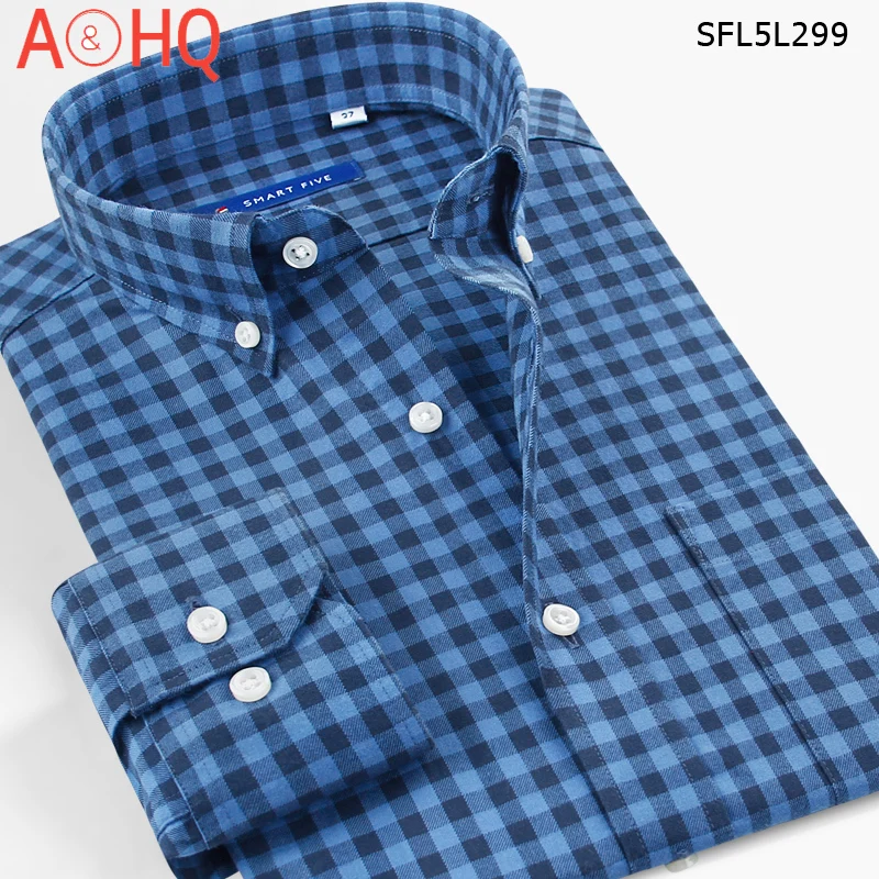 Smart Five Men Shirt Long Sleeve Cotton Plaid Man Shirts Business Office Shirts Camisa Masculina Social Slim Fit Big Size 45 46
Smart Five Men Shirt Long Sleeve Cotton Plaid Man Shirts Business Office Shirts Camisa Masculina Social Slim Fit Big Size 45 46
