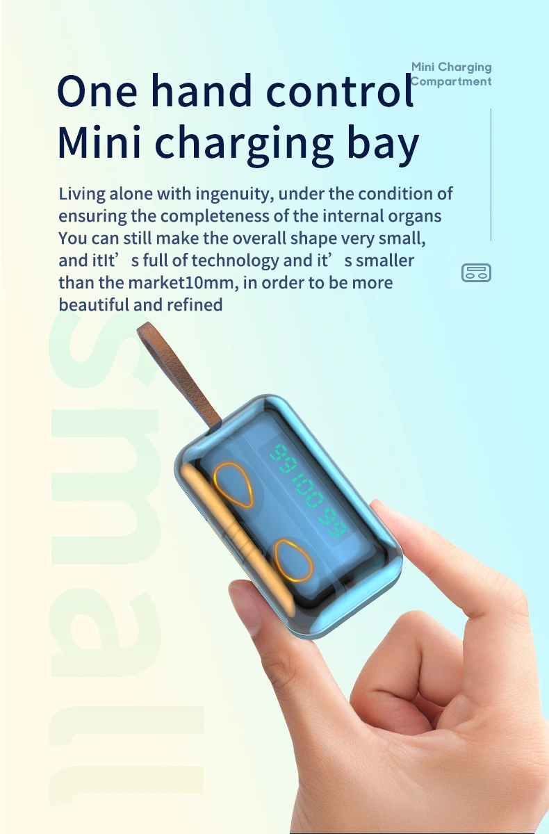 TWS 5.0 Mini Bluetooth Headset Smart Touch 9D Stereo Sports Waterproof Headset With Microphone Noise Reduction
TWS 5.0 Mini Bluetooth Headset Smart Touch 9D Stereo Sports Waterproof Headset With Microphone Noise Reduction