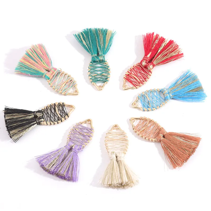 CKysee 2pcs Alloy Cotton Thread Fish Shaped Tassel Pendant Length Approximately 6cm Wide Approximately 2cm Jewelry DIY Accessori
CKysee 2pcs Alloy Cotton Thread Fish Shaped Tassel Pendant Length Approximately 6cm Wide Approximately 2cm Jewelry DIY Accessori