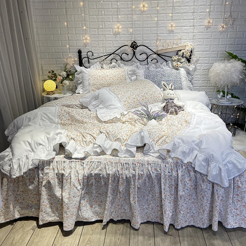 Princess Style Floral Ruffle Cotton Bedding Set Four Pieces Sheet Pillow Cases Duvet Cover D8
Princess Style Floral Ruffle Cotton Bedding Set Four Pieces Sheet Pillow Cases Duvet Cover D8