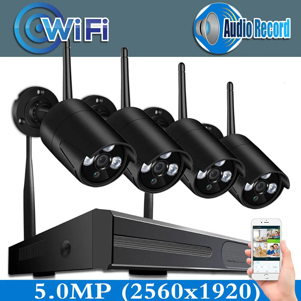 Система видеонаблюдения 4 канала NVR Wi Fi 5 МП 2560x1920|Система наблюдения| |