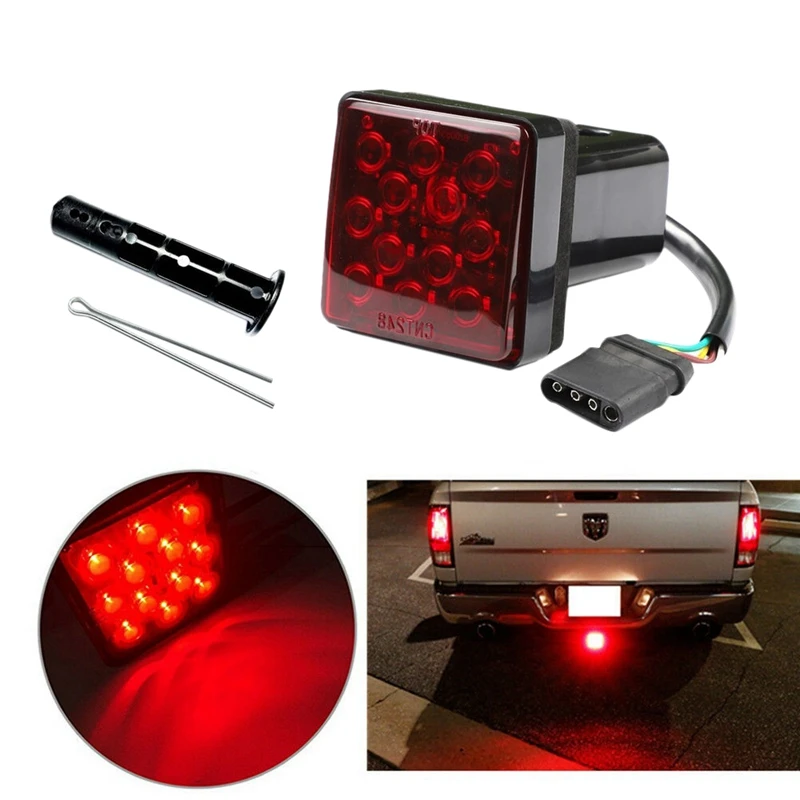 AUTO Led 2Inch Trailer Hitch Trailer Light Cover with 12LED Brake Lights, Red Trailer Light Cover Fit Receiver with Pin
AUTO Led 2Inch Trailer Hitch Trailer Light Cover with 12LED Brake Lights, Red Trailer Light Cover Fit Receiver with Pin