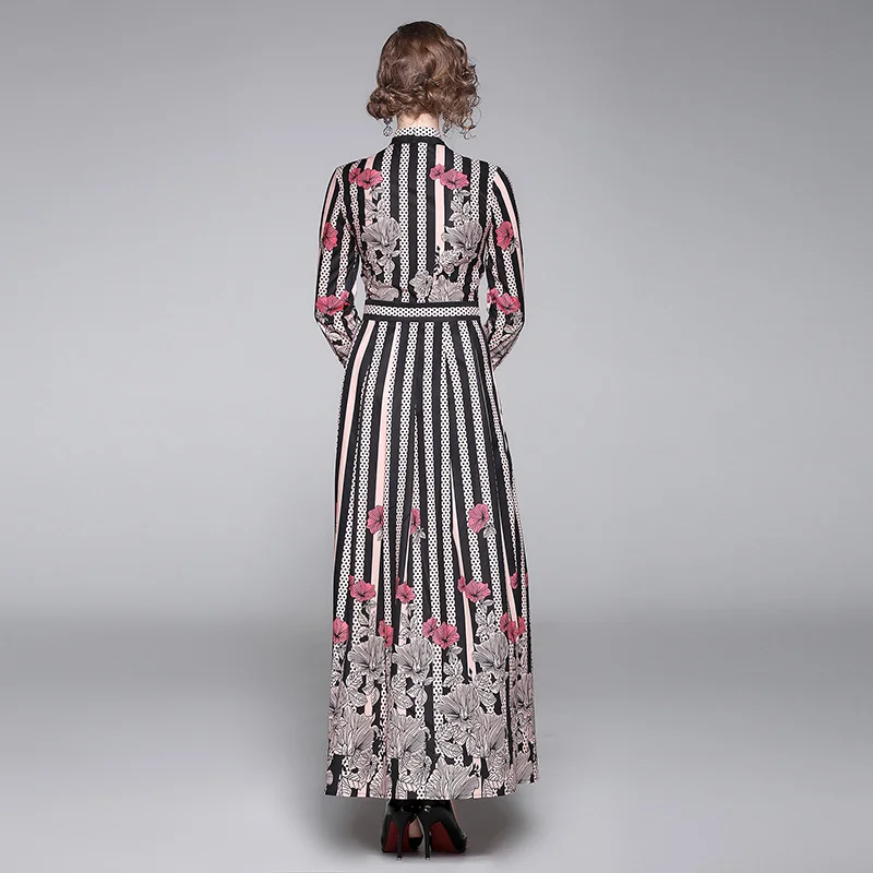 2020 Spring Runway Maxi Dress Women's Long Sleeve Bow Collar Striped Flower Print Vintage Long Dress Female Empire Trend Dress
2020 Spring Runway Maxi Dress Women's Long Sleeve Bow Collar Striped Flower Print Vintage Long Dress Female Empire Trend Dress