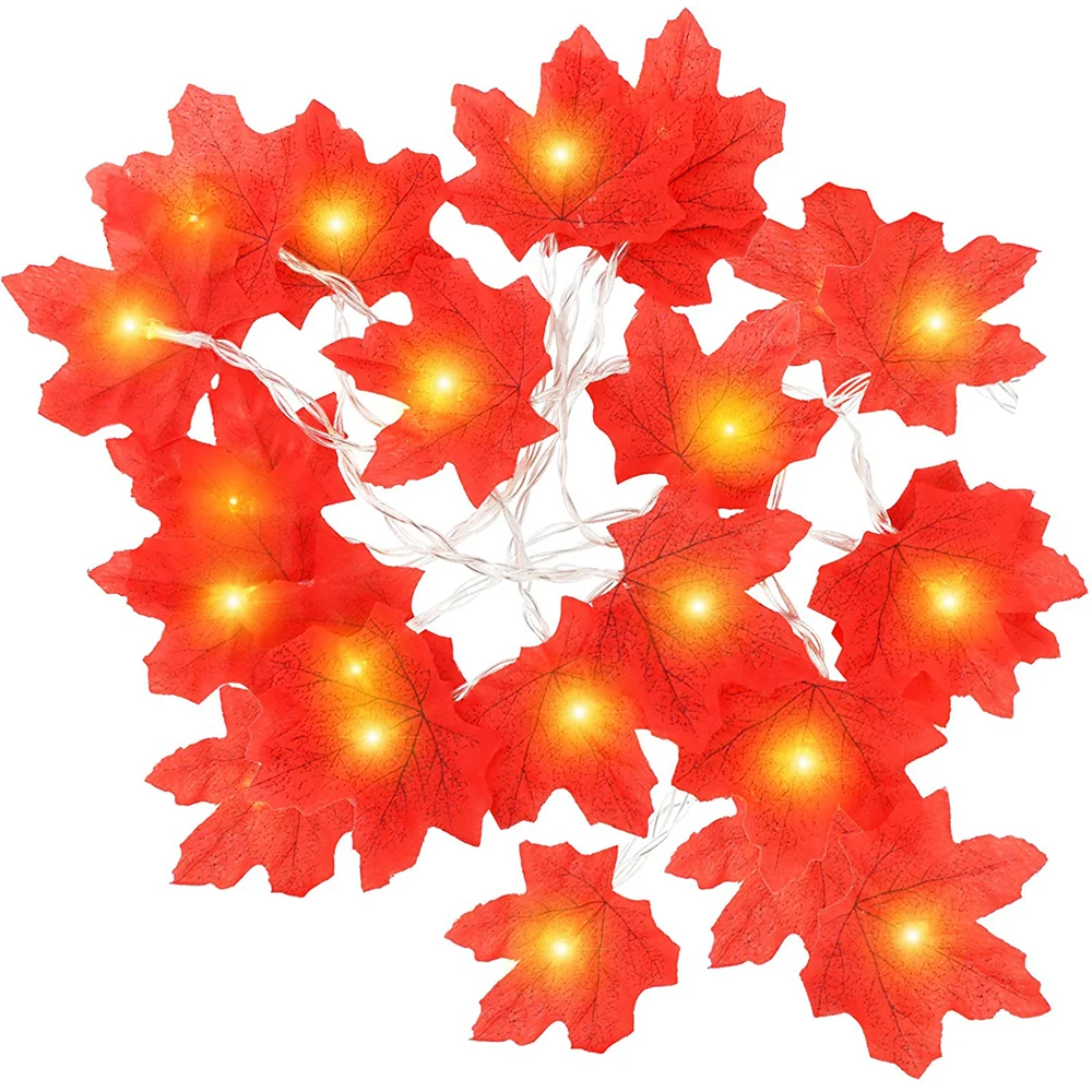 40/30/20/10leds Autumn Red Leaf LED Lamp Halloween Maple Leaves String Light Battery Operated for Christmas Party Decoration
40/30/20/10leds Autumn Red Leaf LED Lamp Halloween Maple Leaves String Light Battery Operated for Christmas Party Decoration