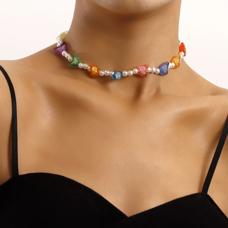 Boho Ethnic Colorful Acrylic Butterfly Pearl Bead Choker Pendant Chain Necklace for Women Wedding Party Fashion Jewelry Gift
Boho Ethnic Colorful Acrylic Butterfly Pearl Bead Choker Pendant Chain Necklace for Women Wedding Party Fashion Jewelry Gift