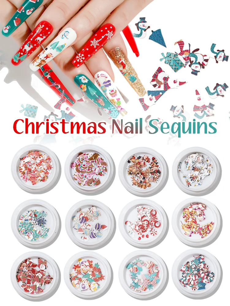 Christmas Nail Sequins Santa Claus Elk Snowflake Glitter Nail Decals Confetti Nail Stickers Manicure for Party Date Decoration
Christmas Nail Sequins Santa Claus Elk Snowflake Glitter Nail Decals Confetti Nail Stickers Manicure for Party Date Decoration