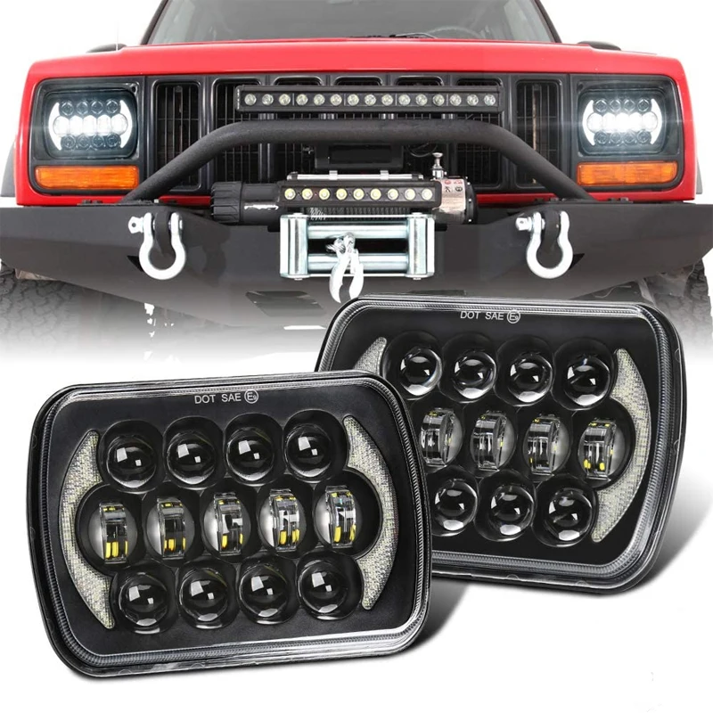 Led LED Car Headlight 5x7" 7X6" Inch Square Driving Running Lights DRL Hi/Lo Beam For Jeep Wrangler YJ Cherokee XJ truck 4X4
Led LED Car Headlight 5x7" 7X6" Inch Square Driving Running Lights DRL Hi/Lo Beam For Jeep Wrangler YJ Cherokee XJ truck 4X4
