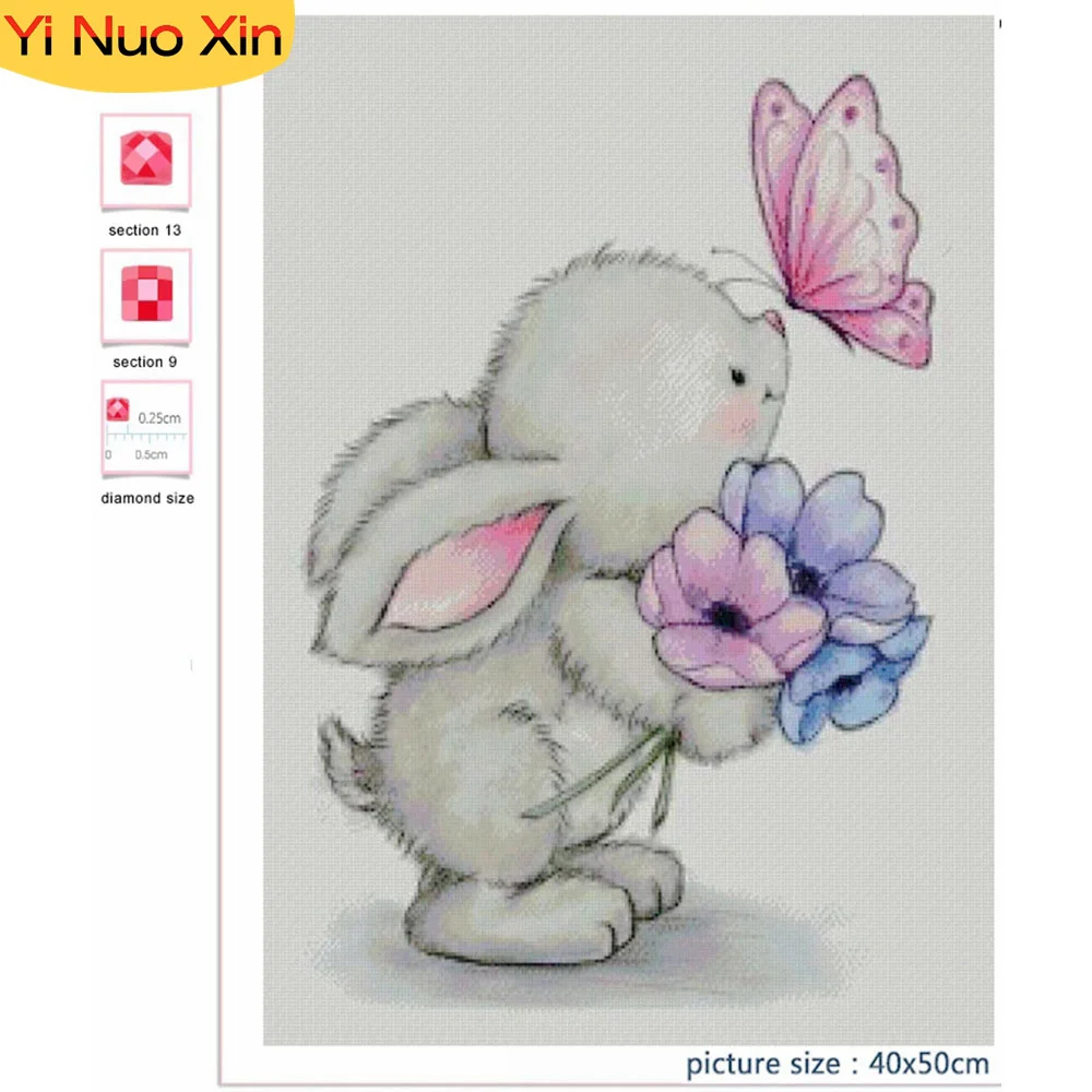 YNX5D DIY Cross Stitch Diamond Painting Full Square Cartoon Animal Rabbit Mosaic Diamond Embroidery Art Home Decor New Year Gift
YNX5D DIY Cross Stitch Diamond Painting Full Square Cartoon Animal Rabbit Mosaic Diamond Embroidery Art Home Decor New Year Gift