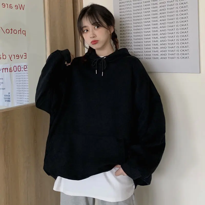 2021 New Korean Loose and Thin Plush Top Autumn and Winter Women's Hooded Long Sleeve Fashion Coat
2021 New Korean Loose and Thin Plush Top Autumn and Winter Women's Hooded Long Sleeve Fashion Coat