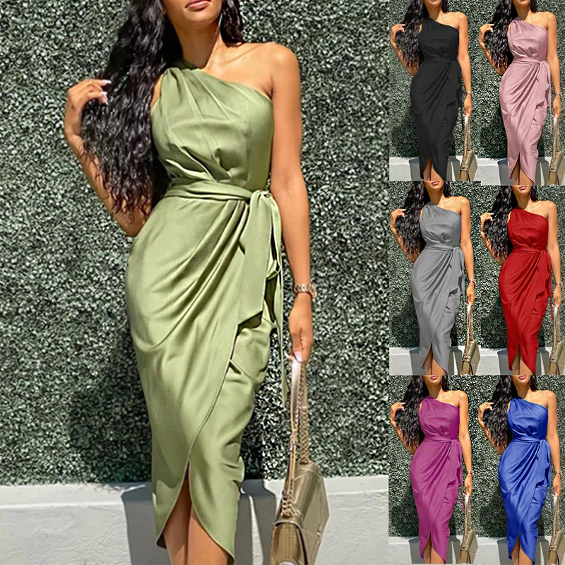 Summer Dress Irregular Satin Dress Women Solid Color Suspender Party Dresses V-neck Trim Sexy Split Slim Bottoming Mini Dress
Summer Dress Irregular Satin Dress Women Solid Color Suspender Party Dresses V-neck Trim Sexy Split Slim Bottoming Mini Dress
