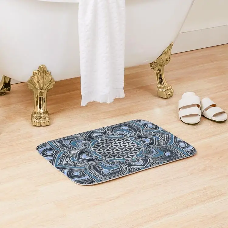 Flower Of Life In Lotus Mandala Blue C Bath Mat Bathroom Home Carpet Wash Toilet Pad Kitchen Bedroom Cartoon.Doormat Anti-Slip 
Flower Of Life In Lotus Mandala Blue C Bath Mat Bathroom Home Carpet Wash Toilet Pad Kitchen Bedroom Cartoon.Doormat Anti-Slip