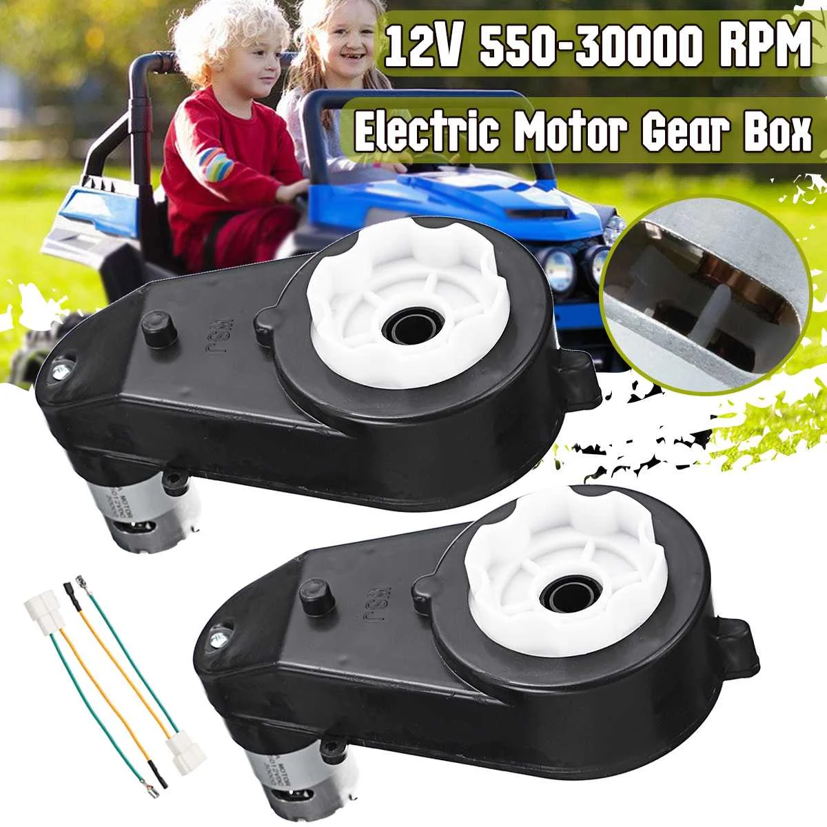 2Pcs RS390/550 30000 RPM 12000 RPM 12V Electric Motor Gearbox For Children Kids Ride-On Car Bike Toy Accessories Replacement
2Pcs RS390/550 30000 RPM 12000 RPM 12V Electric Motor Gearbox For Children Kids Ride-On Car Bike Toy Accessories Replacement