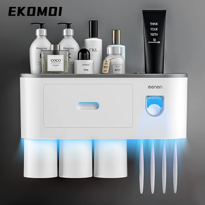 Bathroom Inverted Magnetic Adsorption Toothbrush Holder Wall Mount Automatic Toothpaste Dispenser Squeezer Bathroom Set
Bathroom Inverted Magnetic Adsorption Toothbrush Holder Wall Mount Automatic Toothpaste Dispenser Squeezer Bathroom Set