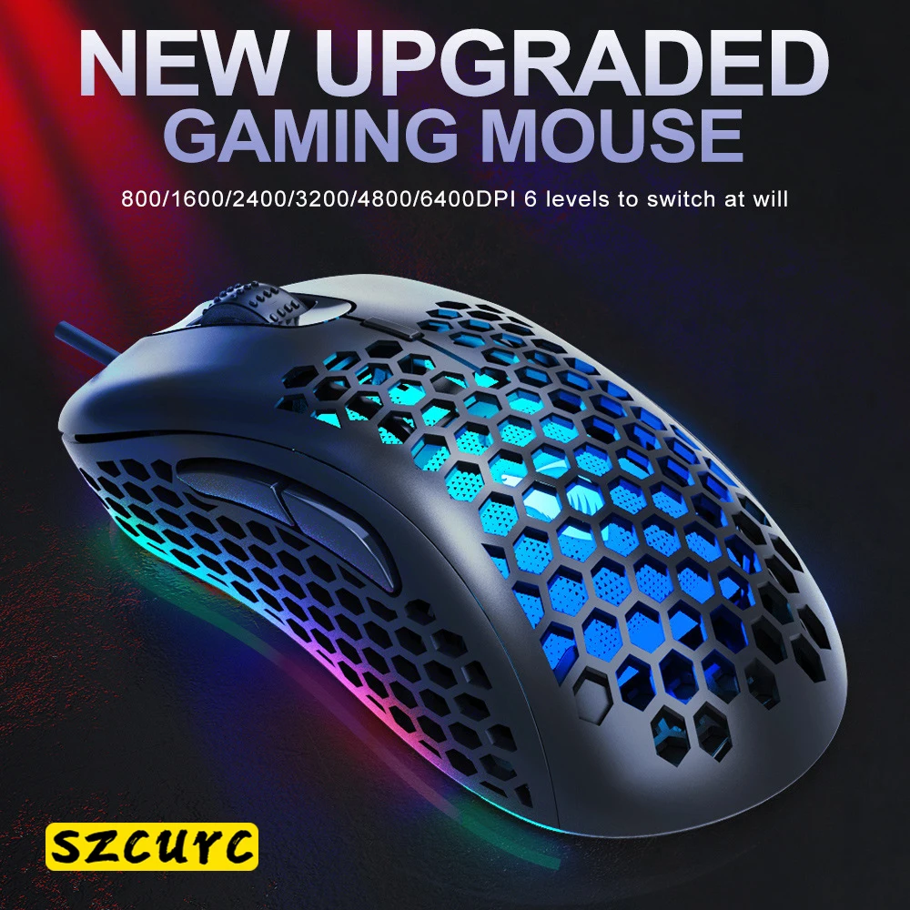 SZCURC Profession Wired Gaming Mouse 6 Buttons 4800 DPI LED Optical USB Computer Mouse For PC laptop Gamer Mice Mute Wired Mouse
SZCURC Profession Wired Gaming Mouse 6 Buttons 4800 DPI LED Optical USB Computer Mouse For PC laptop Gamer Mice Mute Wired Mouse