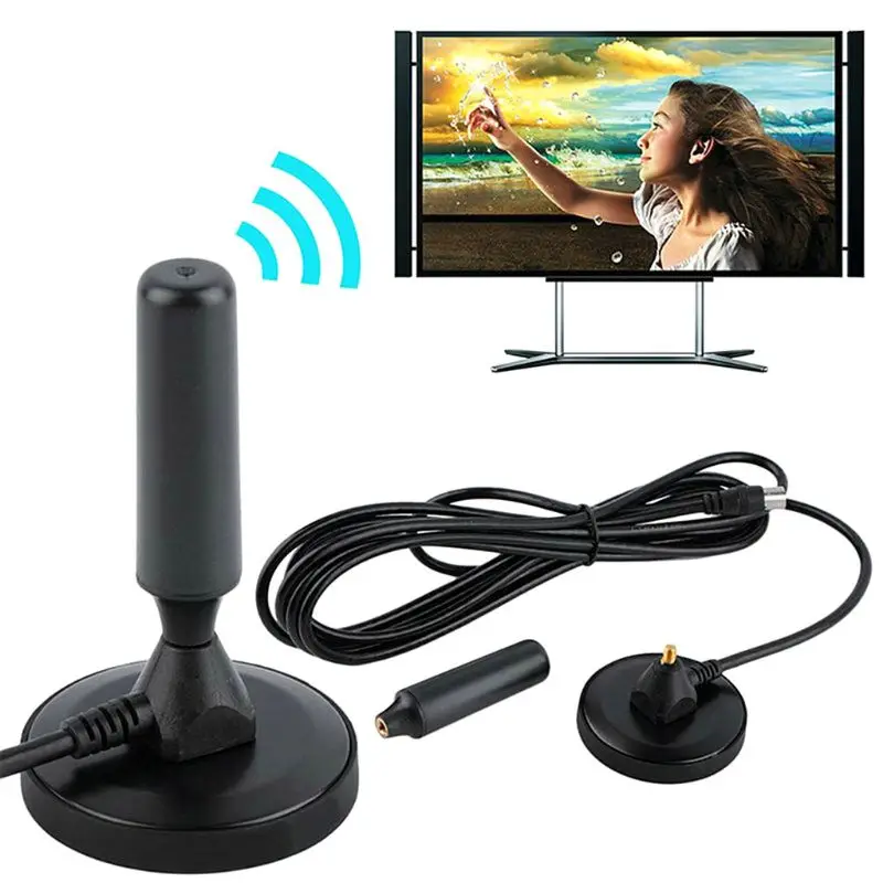 30dBi Gain 75ohm Digital DVB-T Receiver Antenna FM Freeview Aerial Antena DVB T Coaxial Booster Cable Magnetic Base TV HDTV T84C