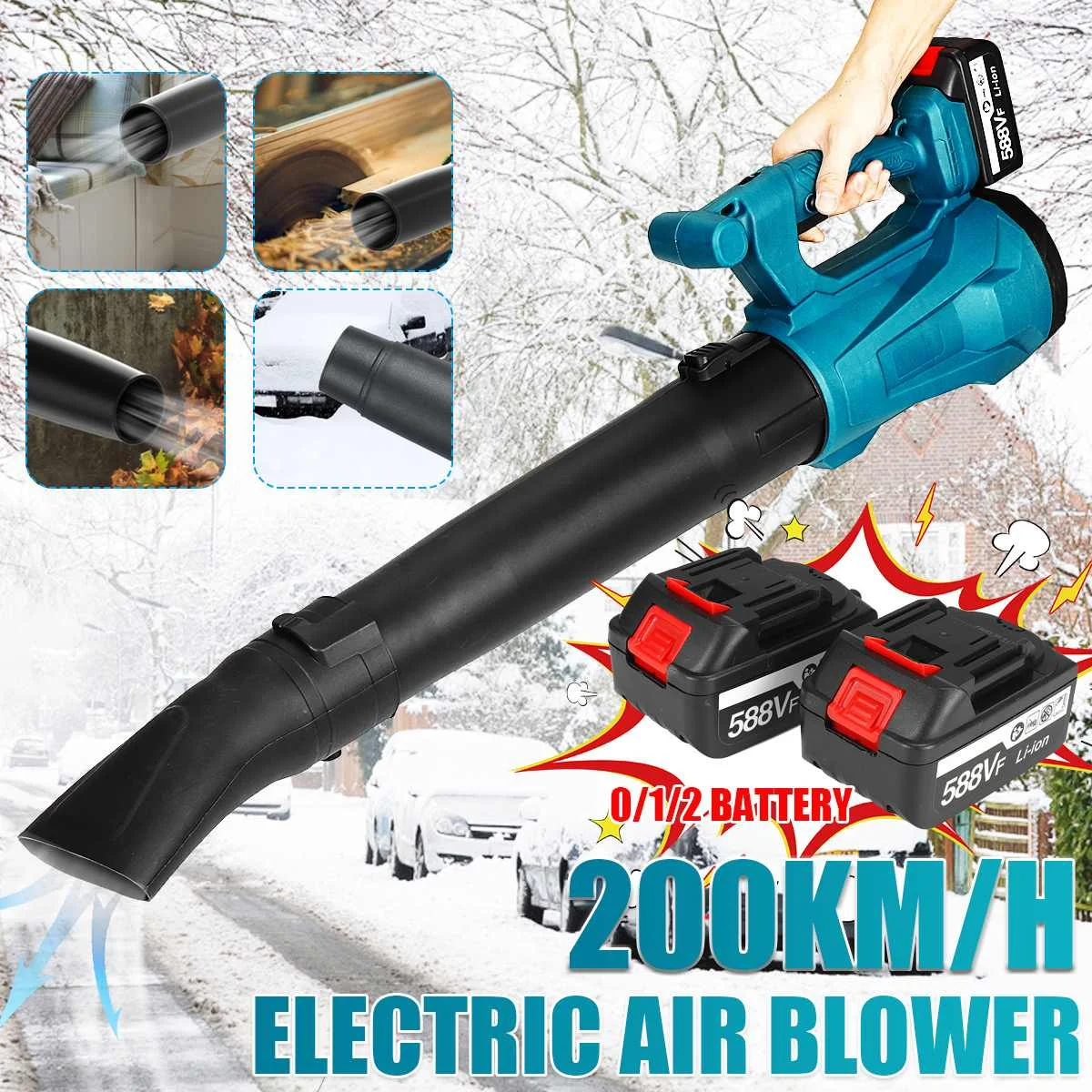880W Cordless Electric Air Blower Vacuum Cleannig Blower Leaf Computer Dust Collector Power Tool 588V Li-ion Battery
880W Cordless Electric Air Blower Vacuum Cleannig Blower Leaf Computer Dust Collector Power Tool 588V Li-ion Battery