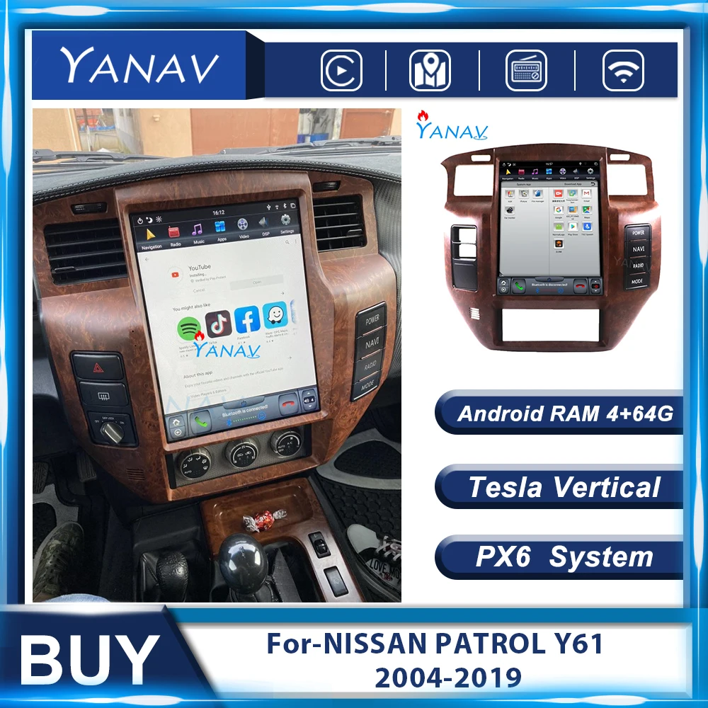 Android Stereo Receiver GPS Navigation For-NISSAN PATROL Y61 2004-2019 Vertical HD Screen Autoradio Video Multimedia MP3 Player
Android Stereo Receiver GPS Navigation For-NISSAN PATROL Y61 2004-2019 Vertical HD Screen Autoradio Video Multimedia MP3 Player