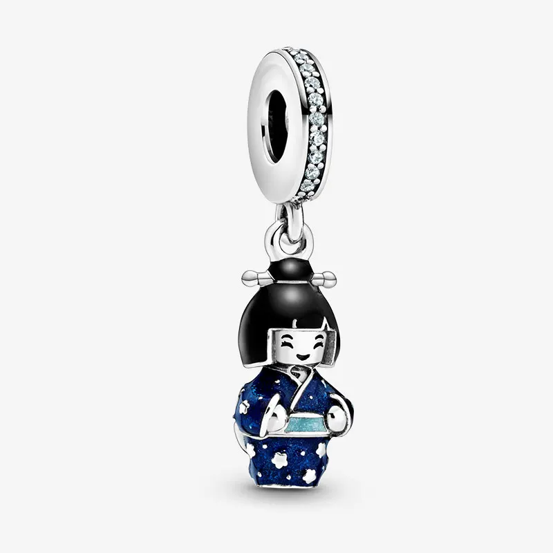 925 Sterling Silver Japanese Doll in Blue Kimono Dangle Beads Fit Original Pandora Bracelets DIY Jewelry Making For Women
925 Sterling Silver Japanese Doll in Blue Kimono Dangle Beads Fit Original Pandora Bracelets DIY Jewelry Making For Women