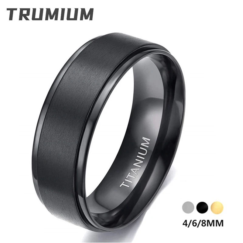 TRUMIUM 4/6/8mm Black Titanium Ring For Men Wedding Engagement Jewelry Band Silver Color Matte Ring For Couple Comfort Fit
TRUMIUM 4/6/8mm Black Titanium Ring For Men Wedding Engagement Jewelry Band Silver Color Matte Ring For Couple Comfort Fit