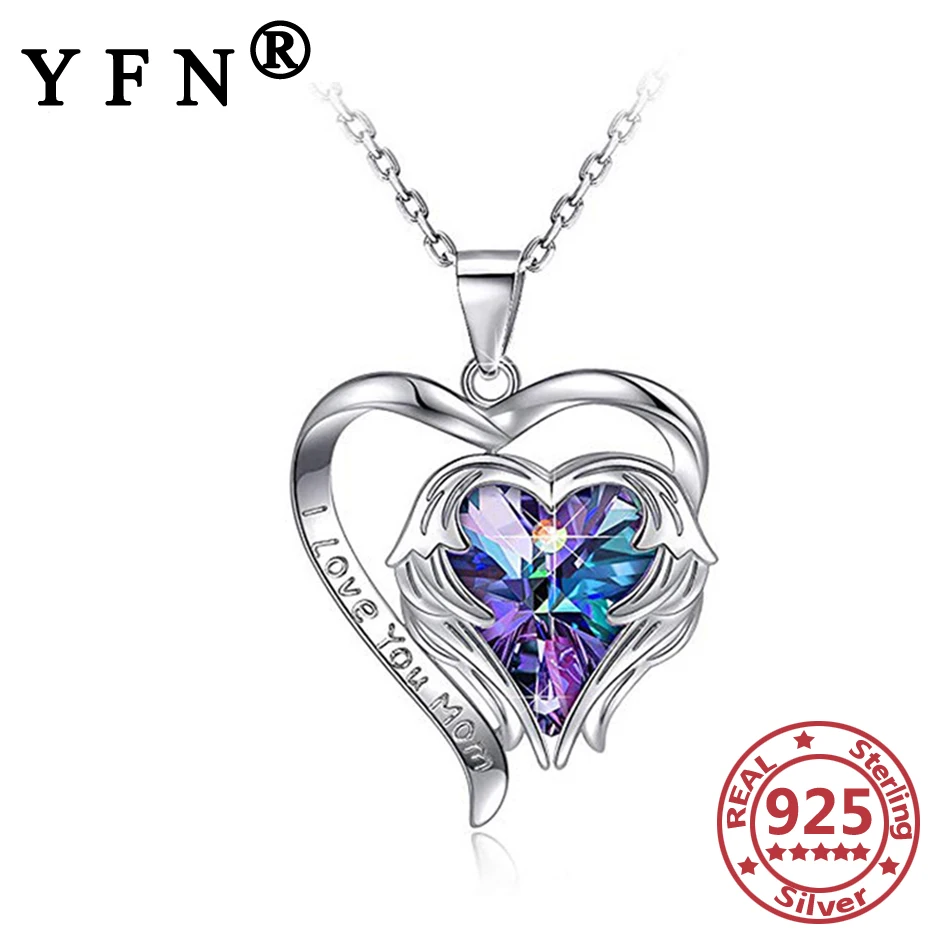 YFN 925 Sterling Silver Heart Necklace Cubic Zircon Personalize Letter Pendant Necklace Silver Mom's Gifts Valentine's Day Gifts
YFN 925 Sterling Silver Heart Necklace Cubic Zircon Personalize Letter Pendant Necklace Silver Mom's Gifts Valentine's Day Gifts