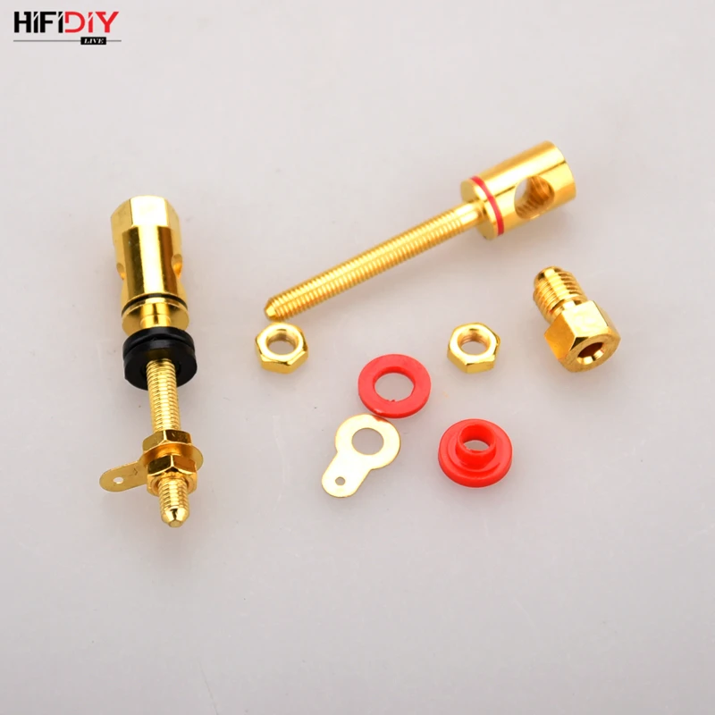 HIFIDIY LIVE 2pcs speaker DIY lengthen terminal connector binding post HIFI amplifier Pure cupper Gold-plated Banana socket | Электроника