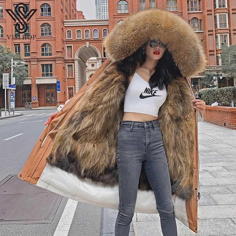 VS9106 New Waterproof Winter Jackets Women Hooded Real Raccoon dog Fur Lining Coat Big Collar Real Fox Fur Parkas
VS9106 New Waterproof Winter Jackets Women Hooded Real Raccoon dog Fur Lining Coat Big Collar Real Fox Fur Parkas