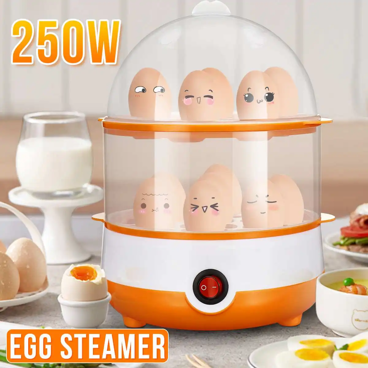 Warmtoo Electric Quick Egg Cooker Food Steamer Boiler Rapidly Heating Cooking Tool Kitchenware 14 Eggs Capacity 220V 250W
Warmtoo Electric Quick Egg Cooker Food Steamer Boiler Rapidly Heating Cooking Tool Kitchenware 14 Eggs Capacity 220V 250W