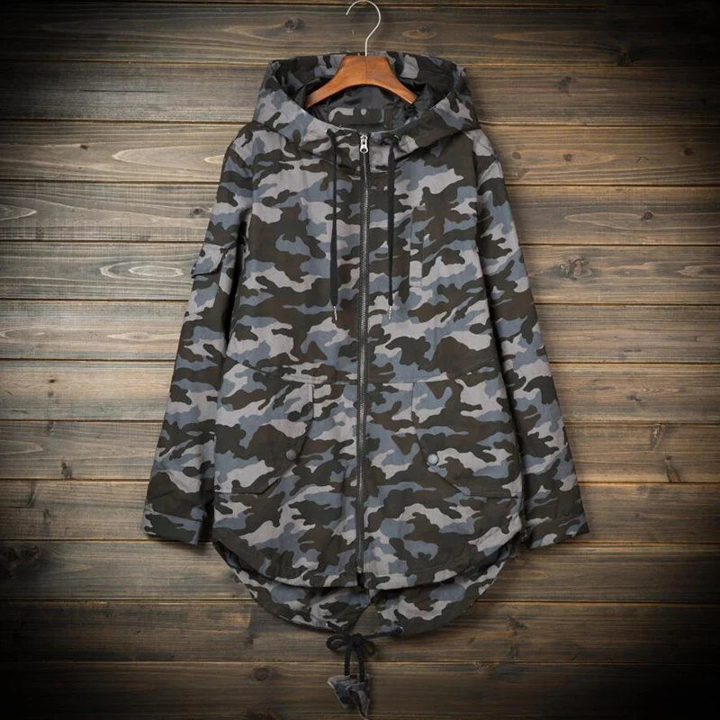 2021Spring and Autumn European and American Tooling Jacket Men's Windbreaker Mid-length Camouflage Loose Fashion Handsome Jacket
2021Spring and Autumn European and American Tooling Jacket Men's Windbreaker Mid-length Camouflage Loose Fashion Handsome Jacket
