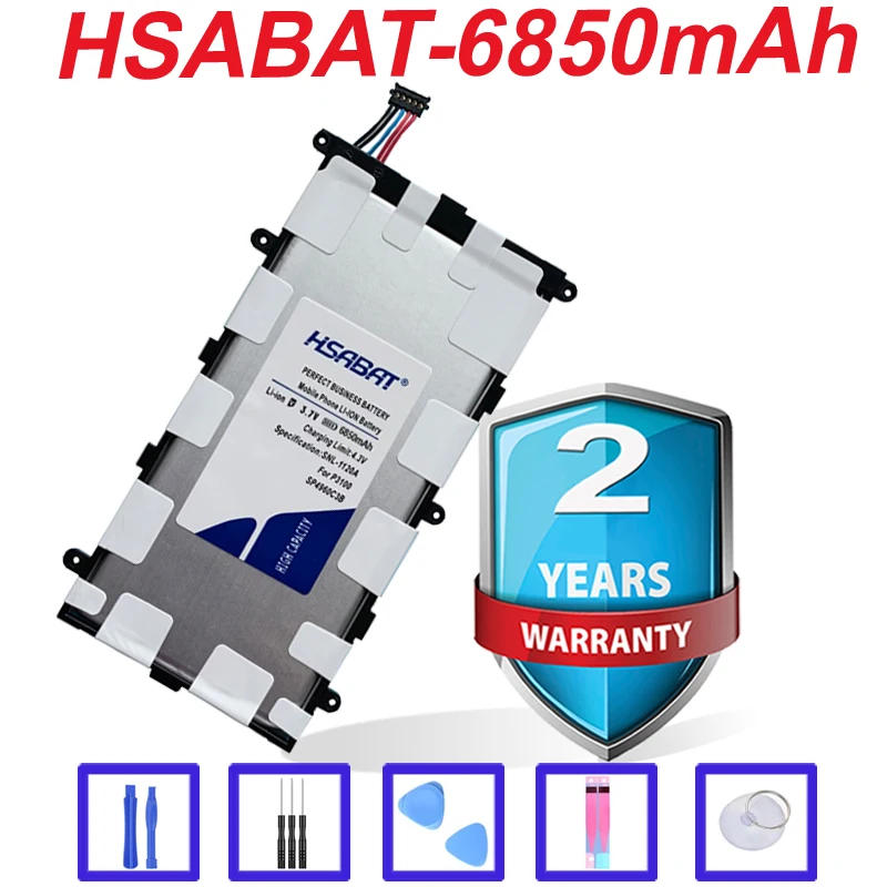 Оригинальный аккумулятор HSABAT 6850 мАч для Samsung Galaxy Tab 2 7 0 и Plus GT P3100 P3110 P6200