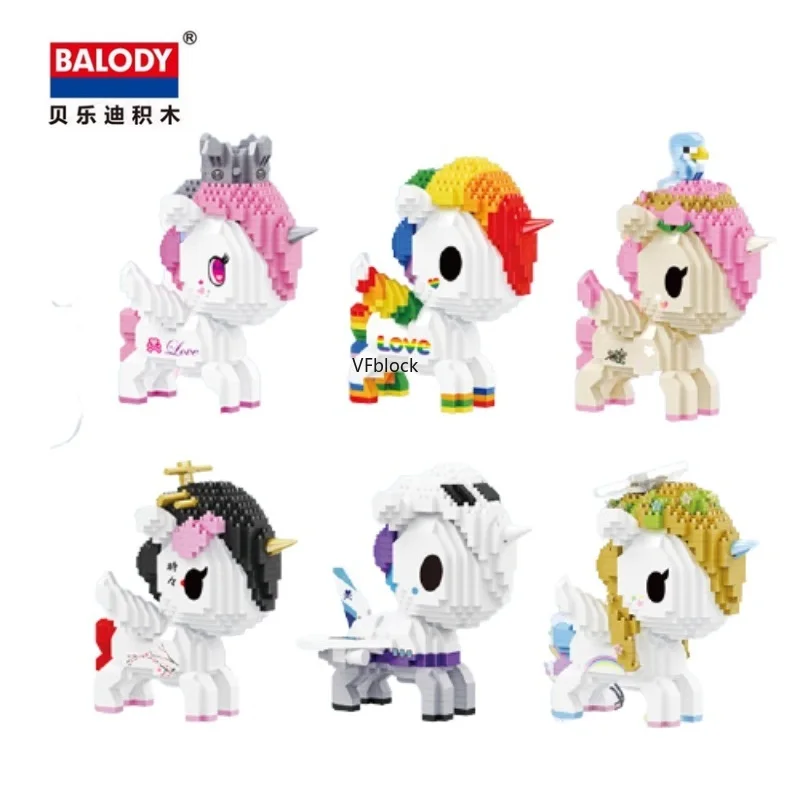 

Balody Mini Blocks Cute Small Horse Model Cartoon Figure Anime Building Toy Juguetes for Kids Gift Girl Present Lovely Brinquedo