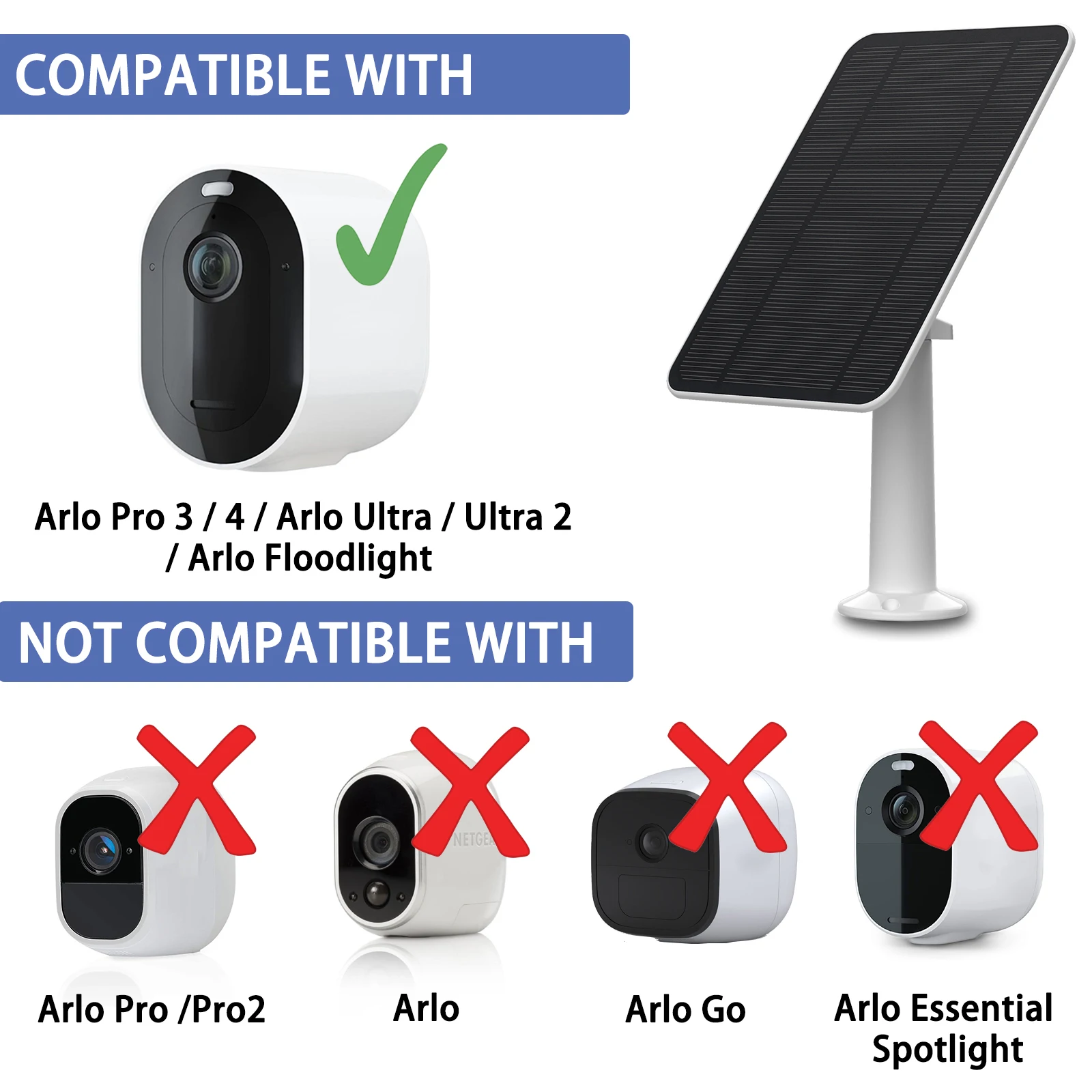 Солнечная панель 4 Вт 6 в с зарядкой для Arlo Pro 3/Pro 4/Arlo Ultra/Ultra 2/прожектор |