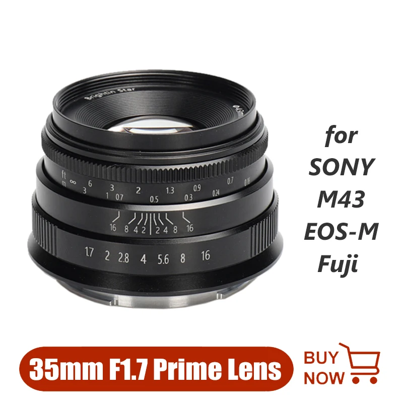 Фотообъектив Brightin Star 35 мм F1.7, фотообъектив с фиксированным фокусом для SONY FUJI Olympus Panasonic M43 Canon, фотоаппараты GH4 GH5 A7RIII
Фотообъектив Brightin Star 35 мм F1.7, фотообъектив с фиксированным фокусом для SONY FUJI Olympus Panasonic M43 Canon, фотоаппараты GH4 GH5 A7RIII