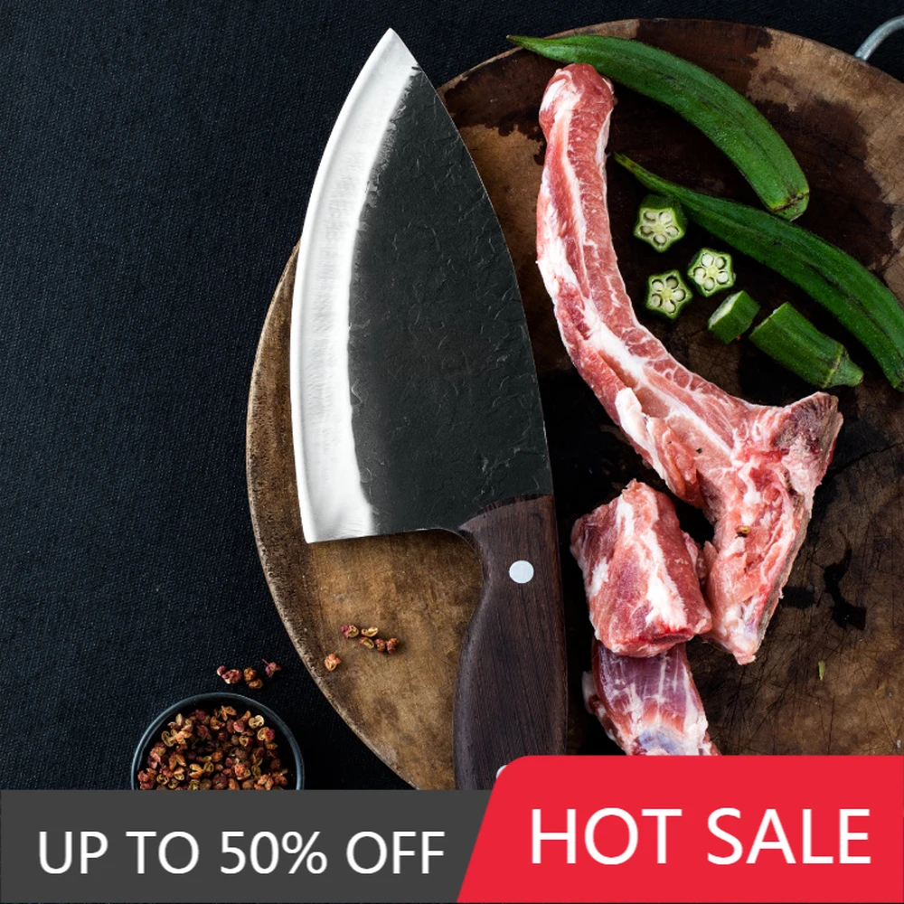 Китайский Мясник ручной работы, кованый нож мясника, широкое лезвие, измельчитель, кухонный нож, походный сербский шеф-нож, ручка из черного ...
Китайский Мясник ручной работы, кованый нож мясника, широкое лезвие, измельчитель, кухонный нож, походный сербский шеф-нож, ручка из черного ...