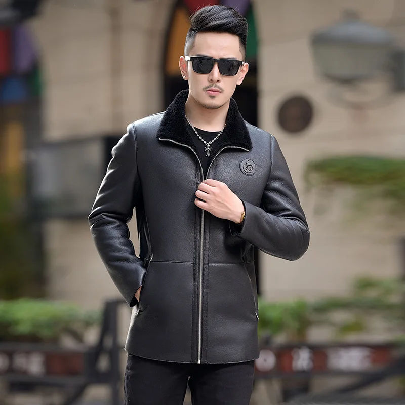 Winter Clothing Sheepskin Jacket And Coats With Wool Collar Men's Genuine Leather Jackets
Winter Clothing Sheepskin Jacket And Coats With Wool Collar Men's Genuine Leather Jackets