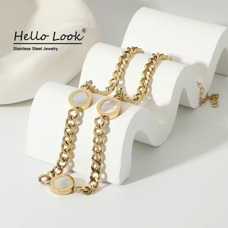 HelloLook Not Fade Women Collar Necklace Stainless Steel Cuban Chain Double Color White Black Shell Necklace Waterproof Jewelry
HelloLook Not Fade Women Collar Necklace Stainless Steel Cuban Chain Double Color White Black Shell Necklace Waterproof Jewelry