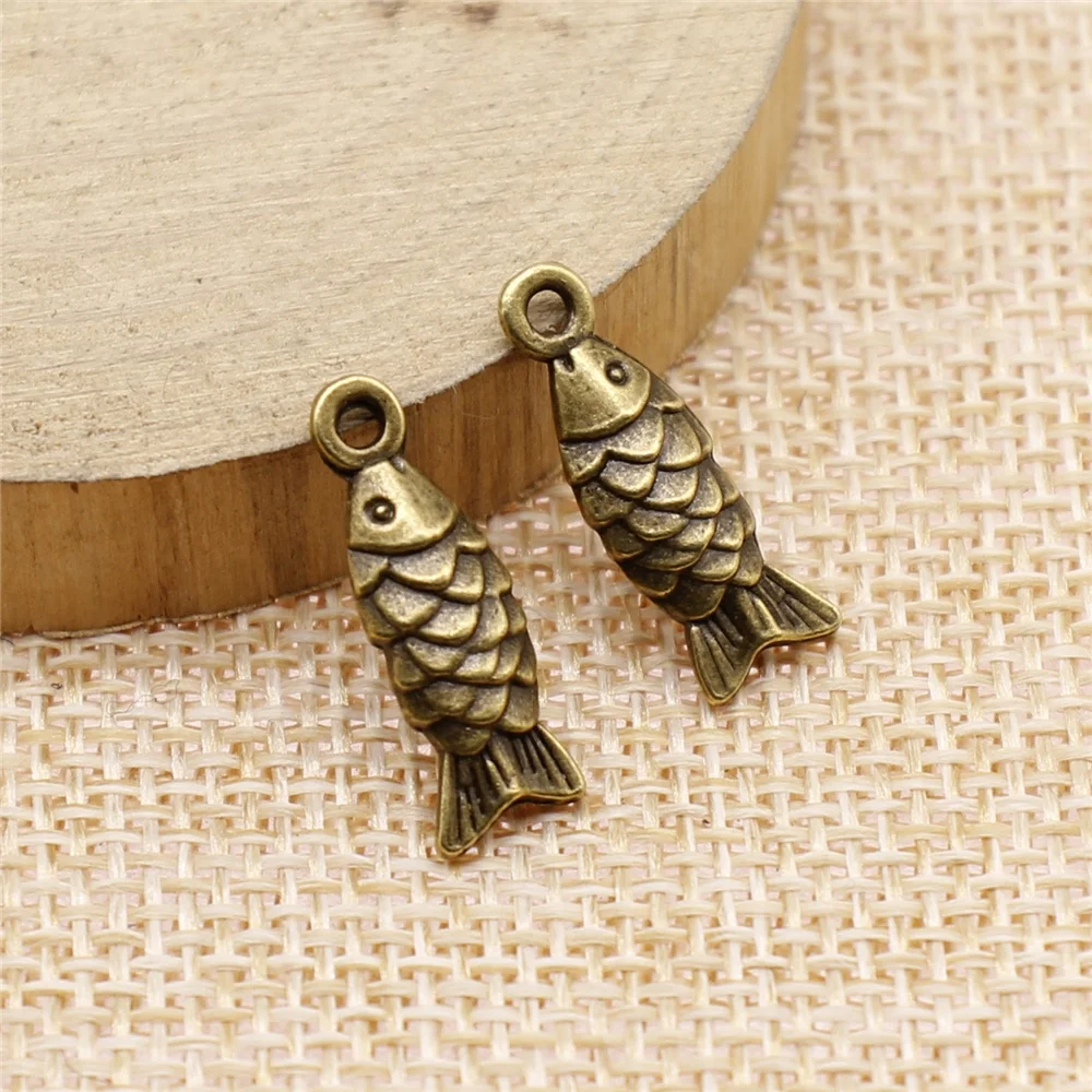 Charms for Jewelry Making Findings Handmade DIY Craft 20pcs Antique Bronze Color 19x7mm Fish Charms Pendant 
Charms for Jewelry Making Findings Handmade DIY Craft 20pcs Antique Bronze Color 19x7mm Fish Charms Pendant