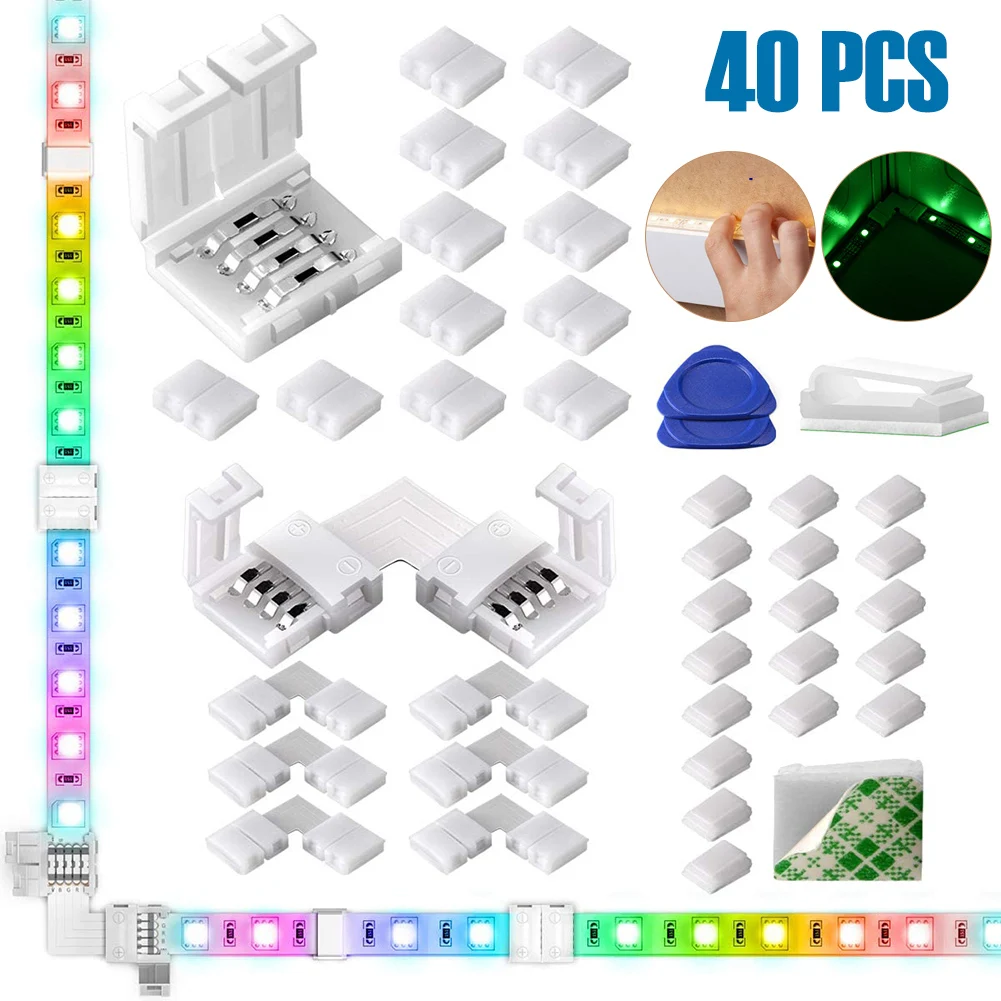For 3528/5050 RGB LED Strips 4-Pin RGB LED Light Strip Connectors And L Shape 10mm Solderless Adapter Terminal Extension
For 3528/5050 RGB LED Strips 4-Pin RGB LED Light Strip Connectors And L Shape 10mm Solderless Adapter Terminal Extension