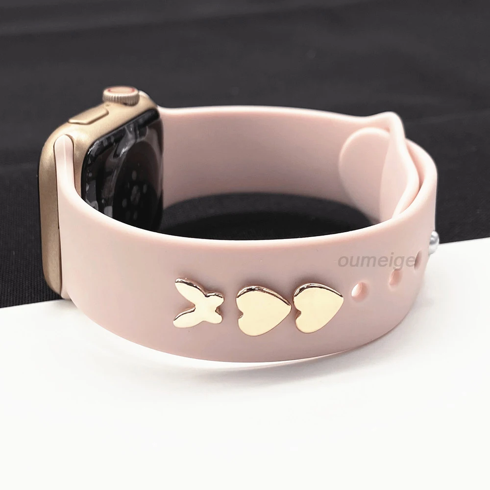 Декоративный силиконовый браслет для Apple Watch Band, металлические декоративные гвозди для Apple Watch 6 5 4 3 2 1
Декоративный силиконовый браслет для Apple Watch Band, металлические декоративные гвозди для Apple Watch 6 5 4 3 2 1