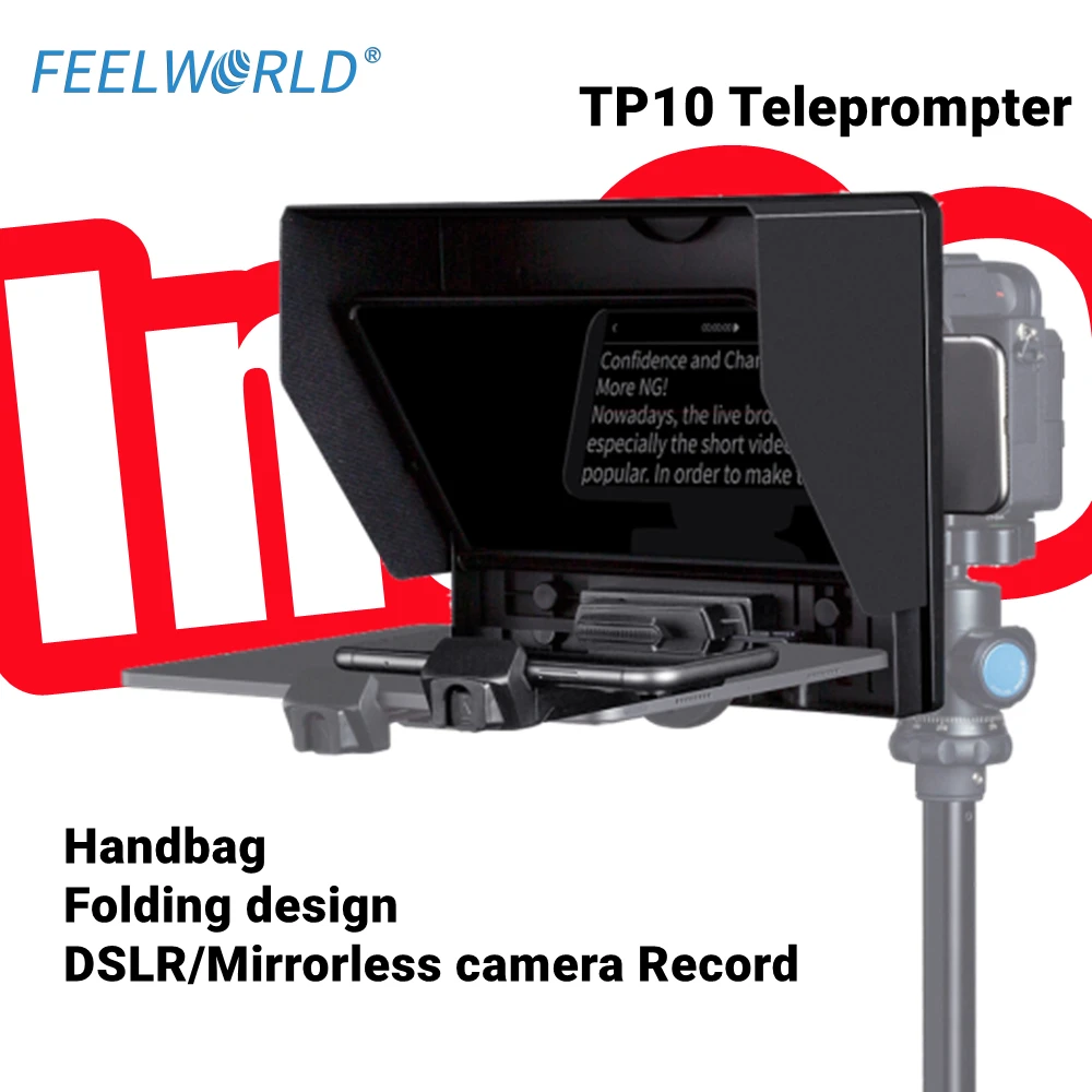 10-дюймовая телефонная камера Feelworld TP10, складной телесуфлер с поддержкой горизонтальной и вертикальной съемки
10-дюймовая телефонная камера Feelworld TP10, складной телесуфлер с поддержкой горизонтальной и вертикальной съемки