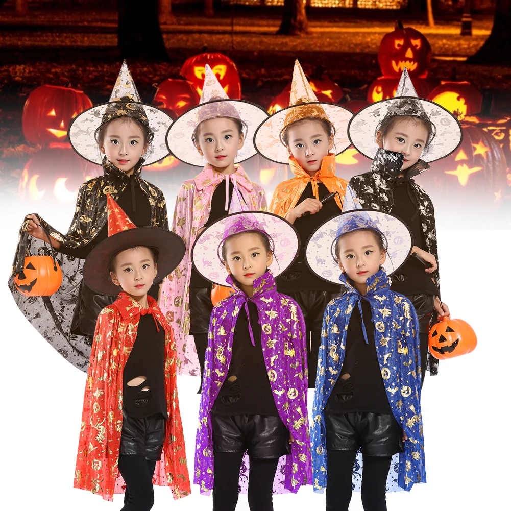 Halloween Costumes Wizard Witch Cloak with Hat Set for Kids Halloween Props for Role Play Cosplay Party
Halloween Costumes Wizard Witch Cloak with Hat Set for Kids Halloween Props for Role Play Cosplay Party