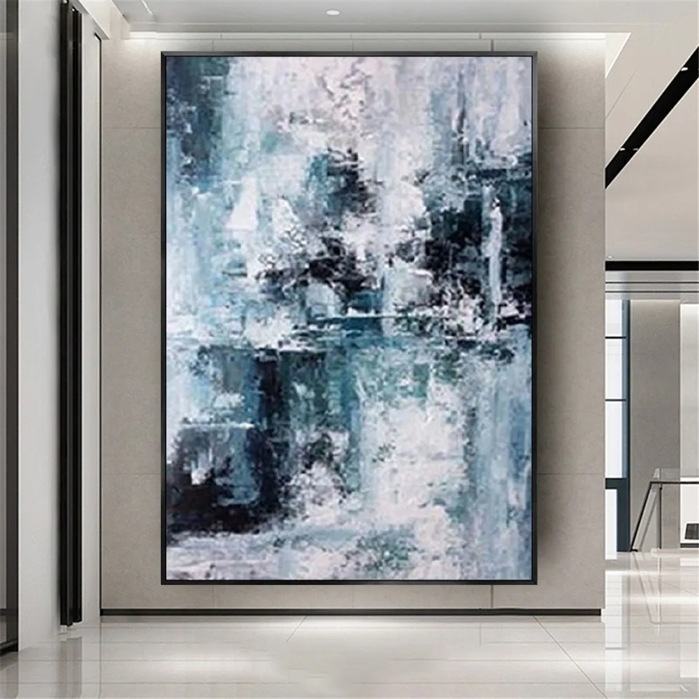 Modern 100%hand-painted oil painting blue gray acrylic paint created canvas picture abstract wall art for home living room decor
Modern 100%hand-painted oil painting blue gray acrylic paint created canvas picture abstract wall art for home living room decor